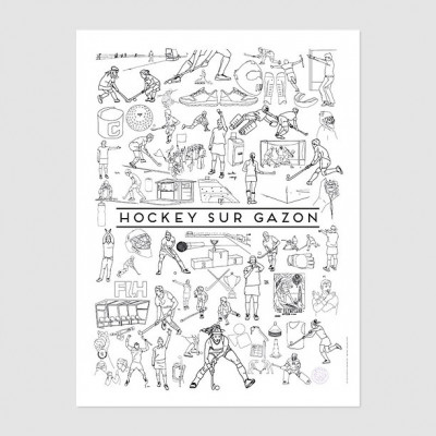 Affiche illustrée - Hockey Sur Gazon
