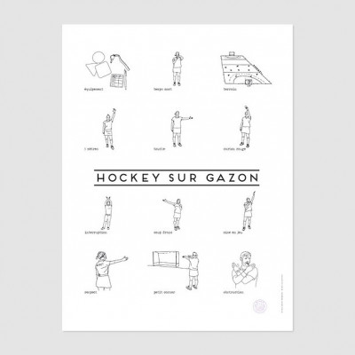 Affiche illustrée - Hockey Sur Gazon - Arbitrage