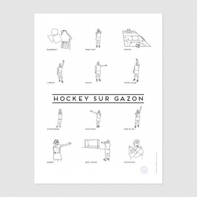 Affiche illustrée - Hockey Sur Gazon - Arbitrage