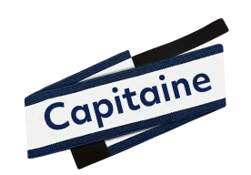 SPORTI Brassard Velcro Capitaine (Blanc/Noir)